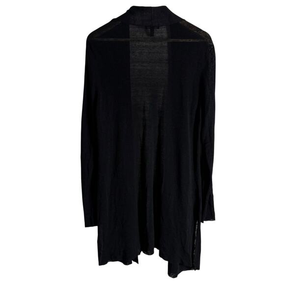 Eileen Fisher Black Polished Linen Rib Lightweight Cardigan Sweater Plus Size 1X - Picture 5 of 7